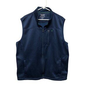 IZOD Advantage Performance Natural Stretch Mens Size XL Navy Blue Full Zip Vest